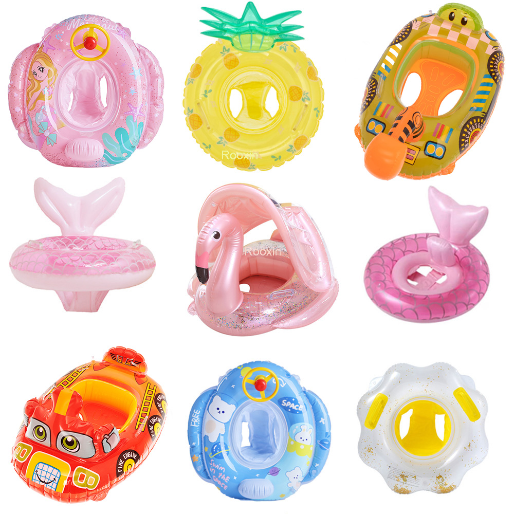 Baby Swimming Floater - Rooxin Flamingo Swimming Circle Baby Infant