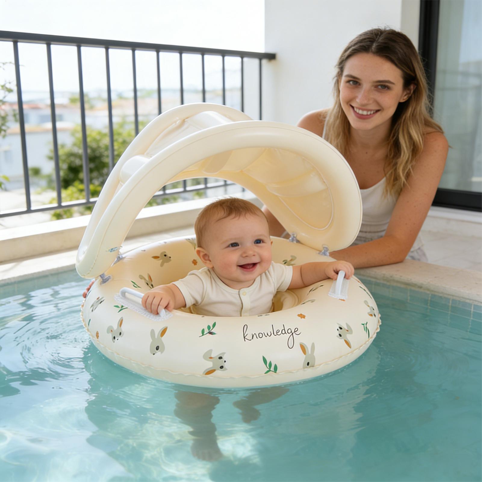 Baby Swimming Floater - Sun Protection Kid Swimming Float Removable